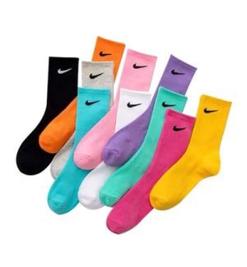 Amazon hot sell high grade quality custom logo socks branded men's cotton socks unisex adult size athletic sports NK socks