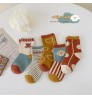 2022 Wholesale New Autumn Cartoon Children's Socks Bear Striped Baby Socks Combed Boys And Girls Socks