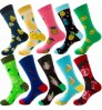 Wholesale High Quality 200 Needles Full Cotton Jacquard Dress Socks Colorful Festival Crazy Funny Women Men Crew Happy Socks