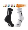 Custom Design Logo Embroidered Jacquard Print White Black Unisex Men Cotton Socks