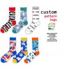 Wholesale Custom men's dress 100 Cotton Natural Crew Happy Funny Crazy Colorful Men's Socks & hosiery