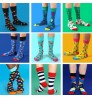 Wholesale Custom men's dress 100 Cotton Natural Crew Happy Funny Crazy Colorful Men's Socks & hosiery