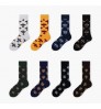 Youki Men's Funny Happy Socks Fine Paragraph 3D Tube Geometric fun socks Large size Combed Cotton socks