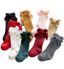 New Arrival Children Spanish Style Cotton Long Socks Girls Velvet Big Bow Princess Knee High Kids Socks