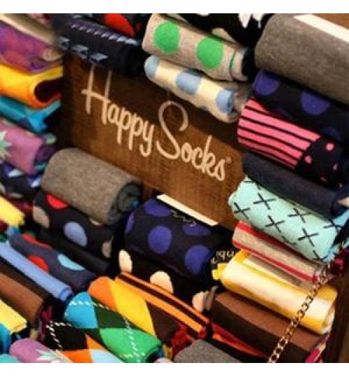 Unisex Novelty Quality Custom logo packaging Made Different Kinds Happy Socks Men Colorful Socks Happy Wholesale
