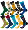 Unisex Novelty Quality Custom logo packaging Made Different Kinds Happy Socks Men Colorful Socks Happy Wholesale