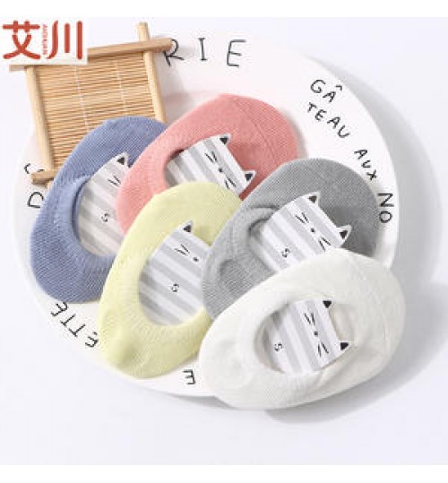 Pure cotton children's socks toddler floor socks baby children's boat socks silicone antiskid early education socks