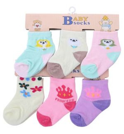 Animal Cartoon Fruit Flowers Plants Design Kids Toddlers Socks Knit Fabric Baby Sporty Socks Factory Supply