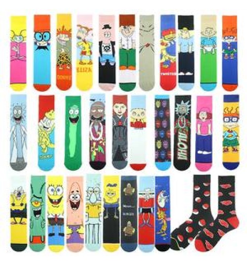 HY-733 long tube cartoon sock comic skateboard movie socks men and women cotton anime sponge socks