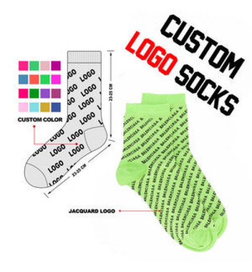 Custom Personalized Logo Made Printed Compression Knit Cotton Polyester Crew Embroidery Jacquard Dye Sublimated Men Sports Sock