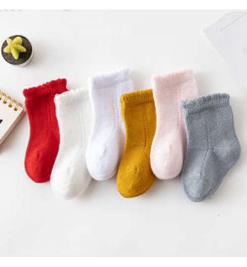 Breathable Newborn Baby Toddler Girls Socks Unisex Combed Cotton Infant Toddler Ankle Socks