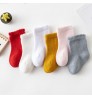 Breathable Newborn Baby Toddler Girls Socks Unisex Combed Cotton Infant Toddler Ankle Socks