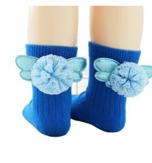 New Baby Girls dance Socks red Angel wing spring Autumn Cotton Socks Solid Candy Color Kids Toddler Short Socks For Children