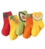 Factory Price Hot Sale Toddler Kid Children Fruit Cotton Calcetines Girl Sweat-absorbing Combed Infant Newborn Baby Socks