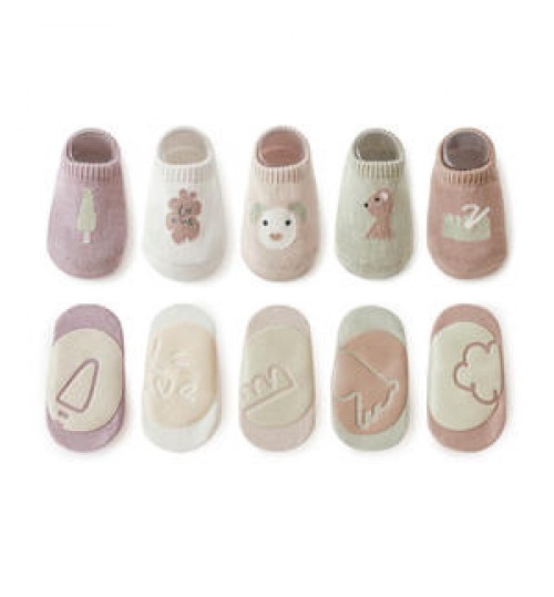 New spring and summer combed cotton baby non-slip floor socks children cartoon toddler socks