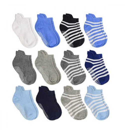 In Stock Anti-Slip Grips Ankle Socks for Toddler Kids Boys Girls Baby Socks
