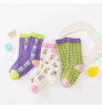 Fashion autumn children socks floral design baby toddler calf socks knee socks for girls