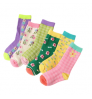 Fashion autumn children socks floral design baby toddler calf socks knee socks for girls