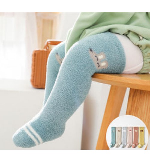 Winter Calcetines Divertidos Floor Warm Fuzzy Cartoon Animal Home Coral Fleece Baby Socks