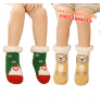 Custom winter warm non-slip Christmas fluffy fuzzy thick kids baby children slipper socks