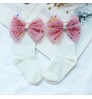 New Comfort Color Tube Socks Girls Baby Striped Dress Tube Socks Bow Stars Children Cotton Sweat Cute White Casual Socks