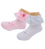 High quality toddler lace socks/white little girl lace socks/cartoon toddler socks