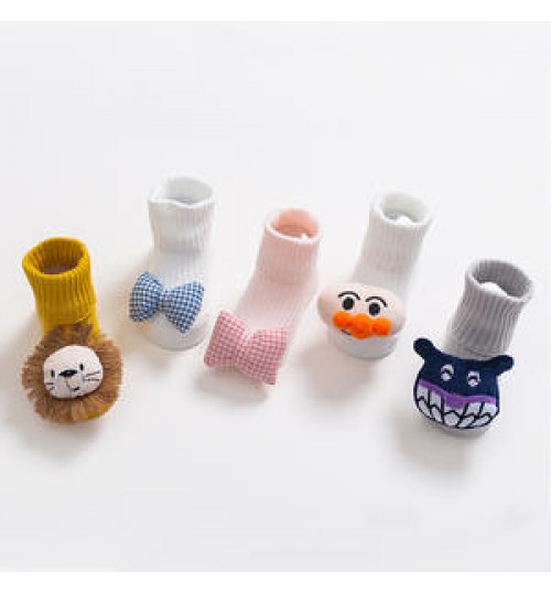 Hot selling new design kids non-slip baby floor toddler socks 3D cartoon accessories tube cotton funny socks with animal