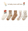 wholesale girls flower pattern warm socks toddler baby lovely cotton socks