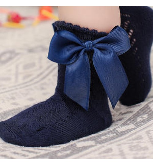 Breathable children Toddlers Bowknot Dress Socks Baby Girls Lace Ruffle Cute Socks