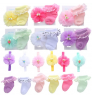 Newborn Baby Socks Lovely Lace Hair Bows Hairband Headband Stylish Cute Girl Toddler Socks and Hairband