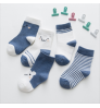 Wholesale autumn and winter cartoon cute bear striped cotton baby socks five pairs per pack 1-9 years
