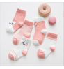 Wholesale autumn and winter cartoon cute bear striped cotton baby socks five pairs per pack 1-9 years