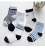 Wholesale autumn and winter cartoon cute bear striped cotton baby socks five pairs per pack 1-9 years