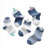 Wholesale autumn and winter cartoon cute bear striped cotton baby socks five pairs per pack 1-9 years