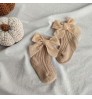 4201-1 Winter Baby Thick Knitted Girls Ankle Socks Big Bow Warm Cotton Socks Infant Toddlers Solid Color Socks
