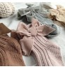 4201-1 Winter Baby Thick Knitted Girls Ankle Socks Big Bow Warm Cotton Socks Infant Toddlers Solid Color Socks
