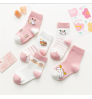 Wholesale autumn and winter kids cotton socks five pairs per pack 1-9 years