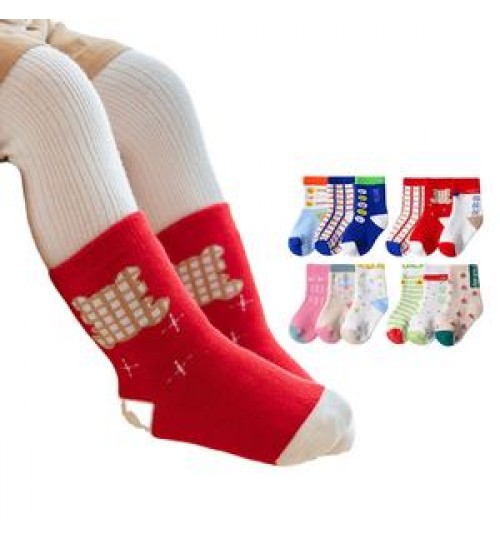 2022 Winter Super Thick Baby Socks Children Cute Cartoon 3 Pairs Cotton Socks