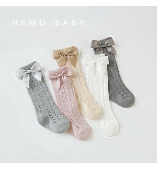 baby bow socks Summer children's socks thin mesh eye tube girls' Princess socks