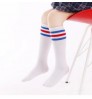 Wholesale factory direct kids 3-striped soccer socks school boy girls cheer leading performance long tube socks