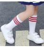 Wholesale factory direct kids 3-striped soccer socks school boy girls cheer leading performance long tube socks