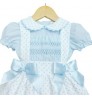 Baby Girl Blue Smocked Frilly Skirt Infant Baby Dress Kids One Piece Boutique dress