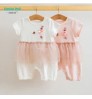 High Quality 100 Cotton Jacquard White Summer Lace Baby Girls Romper Dresses