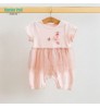High Quality 100 Cotton Jacquard White Summer Lace Baby Girls Romper Dresses