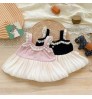 New Boutique Baby Girls Sweet Dress Ruffled Sleeveless Solid Tulle Lace Princess Tutu Dress For Baby Girls