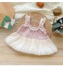 New Boutique Baby Girls Sweet Dress Ruffled Sleeveless Solid Tulle Lace Princess Tutu Dress For Baby Girls