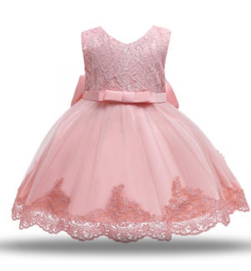 Manufacture Directly Good Price Multi Colors Little Baby Girls' Princess Dress With Hairband For Birthday Party Wedding