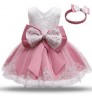 Manufacture Directly Good Price Multi Colors Little Baby Girls' Princess Dress With Hairband For Birthday Party Wedding
