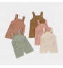Plain Organic Cotton Snap Crotch Short Baby Overall Pants