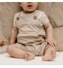 Plain Organic Cotton Snap Crotch Short Baby Overall Pants